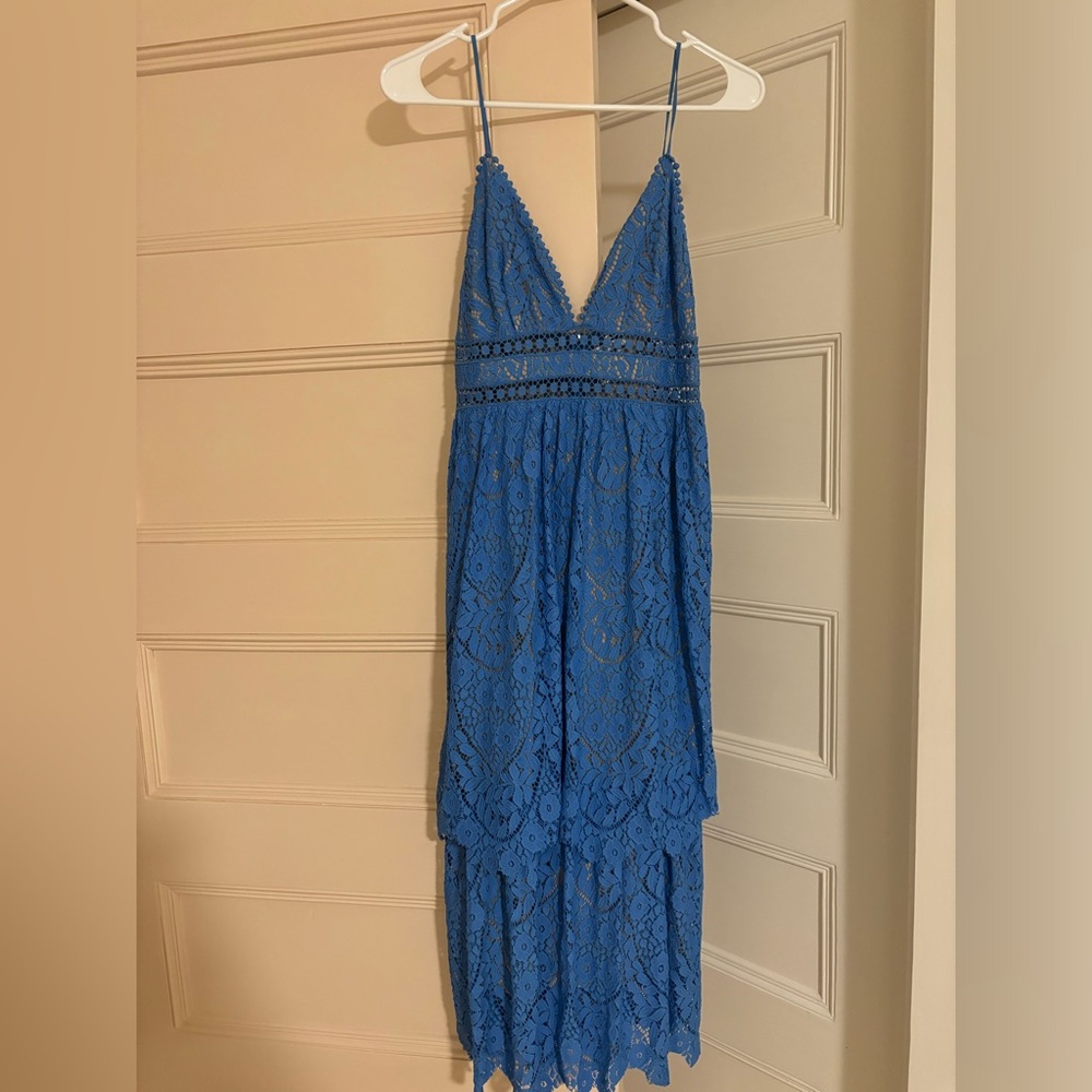 Small Saylor Blue midi lace dress